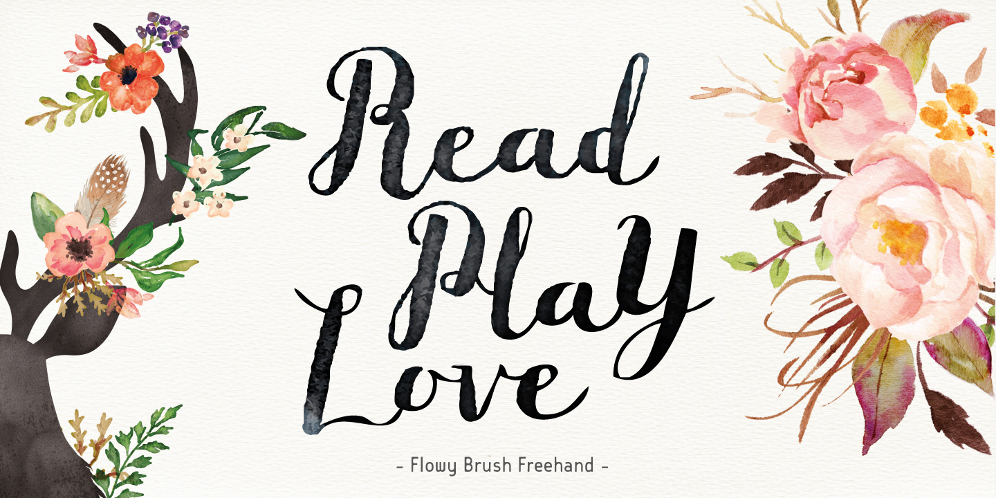 Beispiel einer Flowy Brush Freehand-Schriftart